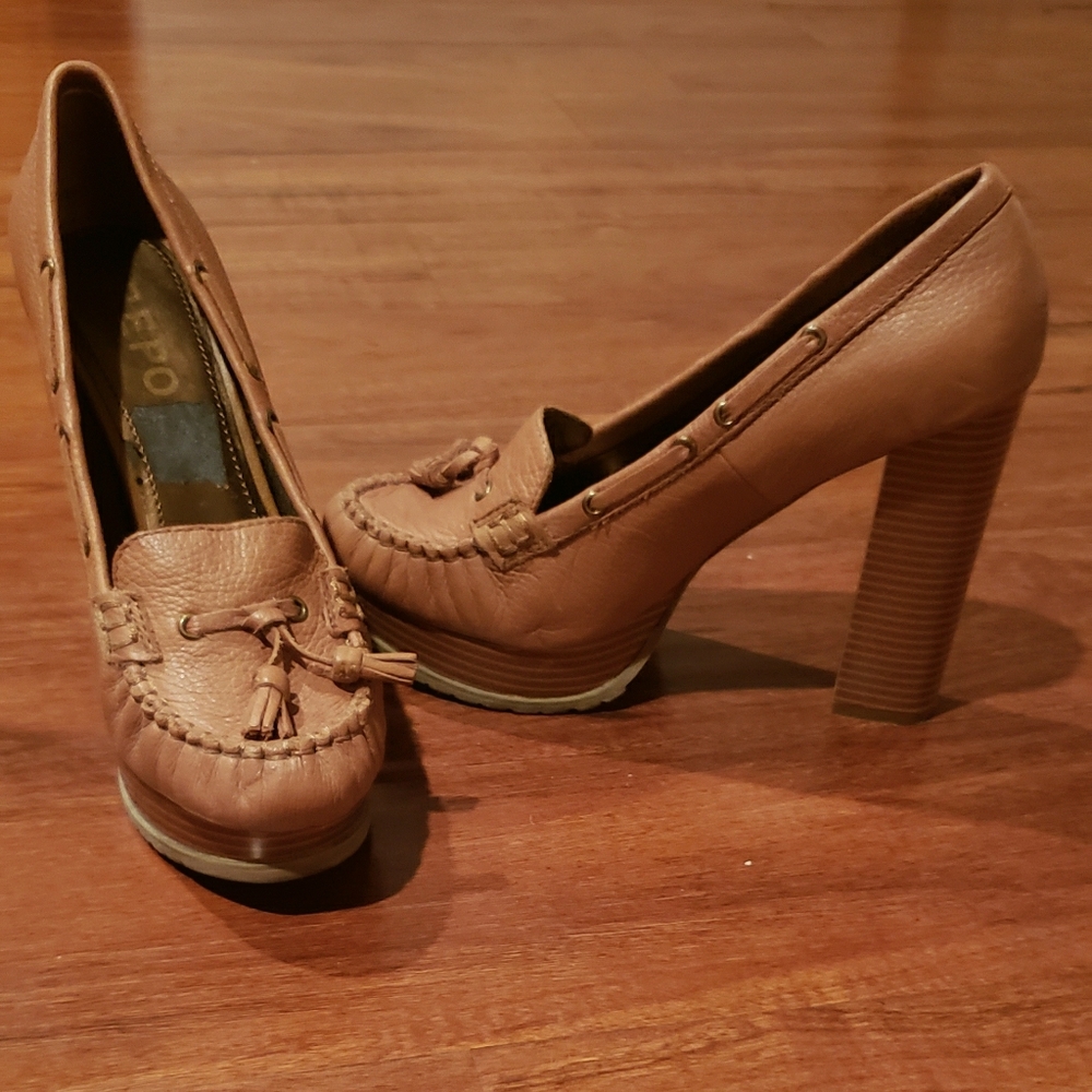 Leather Platform heels